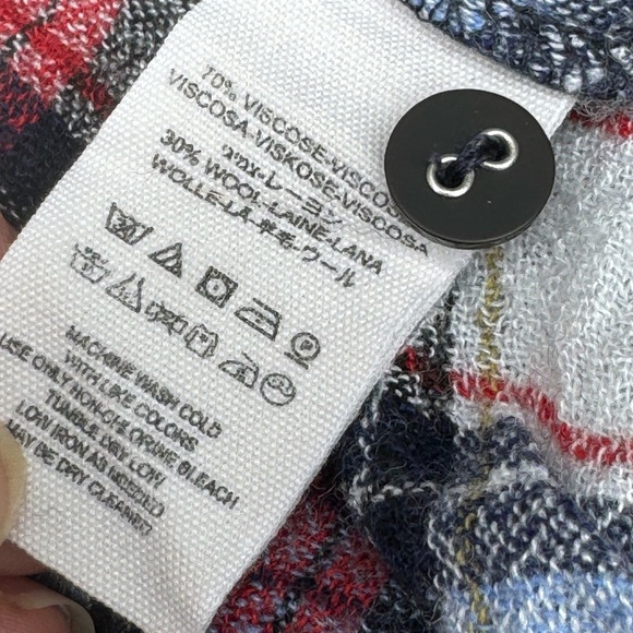 Free People Promise Everything Plaid Flannel Crop Top sz S - Picture 5 of 6